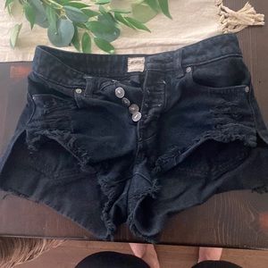Rip curl black jeans shorts